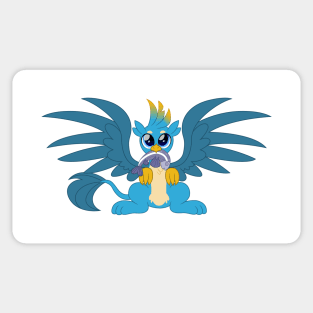 Gallus caught a fish Sticker